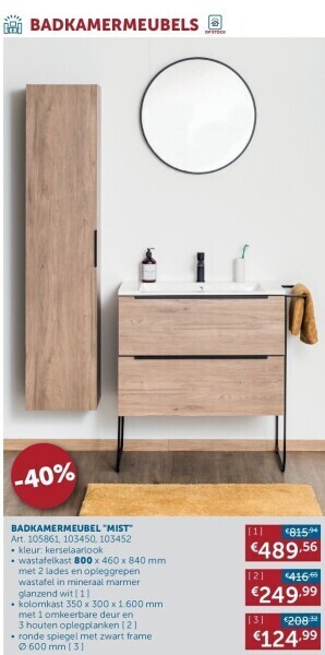 Zelfbouwmarkt Badkamermeubel mist aanbieding