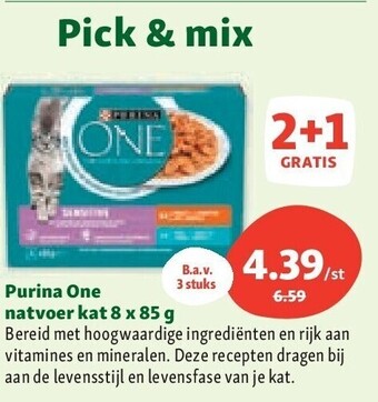 Maxi Zoo Purina one natvoer kat 8 x 85 g aanbieding