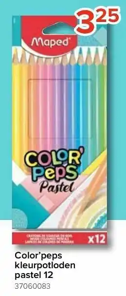 Euroshop Color’peps kleurpotloden pastel 12 aanbieding