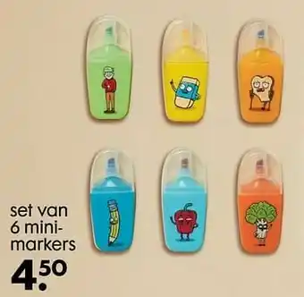 HEMA Set van 6 minimarkers aanbieding