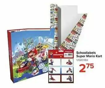 Euroshop Schoollabels super mario kart aanbieding