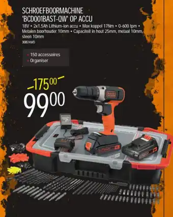 HandyHome Schroefboormachine 'BCD001BAST-QW' OP ACCU aanbieding