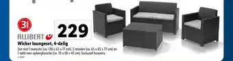 Lidl Allibert Wicker Loungeset 4 Delig aanbieding