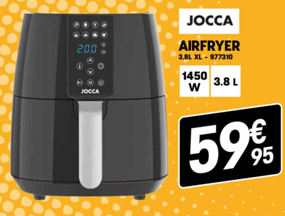 Jocca airfryer 3.8L 977310 promotie bij Electro Depot