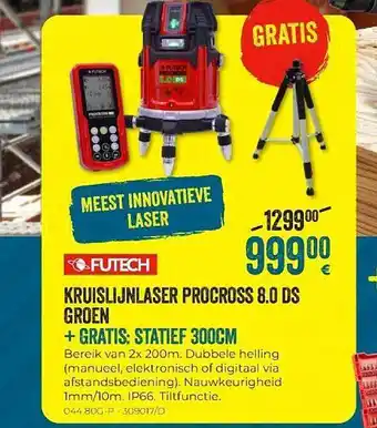 Futech Kruislijnlaser Procross 8.0 Ds Groen