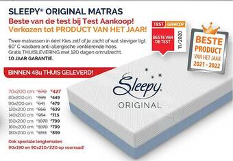 Sleepworld Sleepy Original Matras aanbieding