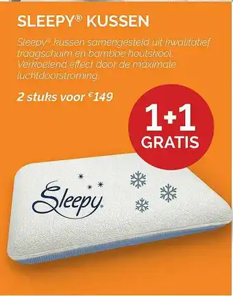 Sleepworld Sleepy Kussen 1+1 Gratis aanbieding