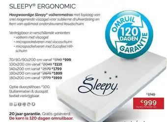 Sleepworld Hoogwaardige Sleepy Volkermatras aanbieding