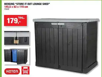 Hubo Keter Berging 145.5x82x199 cm aanbieding