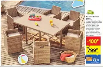 Carrefour Set tafel + 6 stoelen ouvea ref. 6945340 aanbieding
