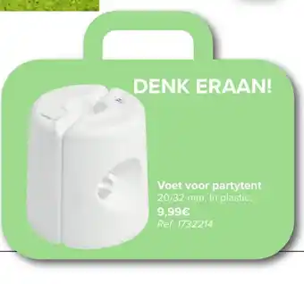 Voet voor partytent 20/32 mm, in plastic ref. 1732214
