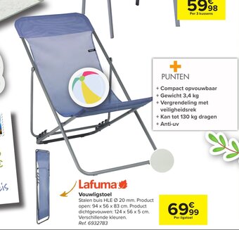 Carrefour Lafuma vouwligstoel ref. 6932783 aanbieding