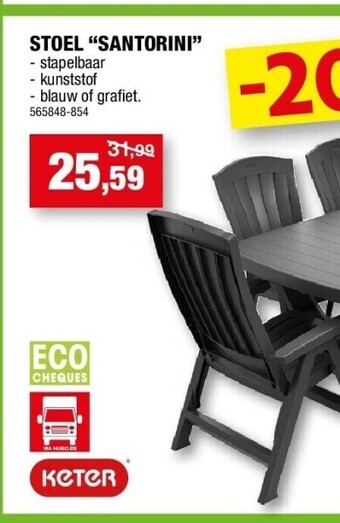 Hubo Stoel “santorini” aanbieding