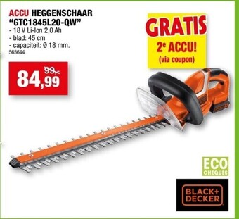 Hubo Accu heggenschaar “gtc1845l20-qw” aanbieding