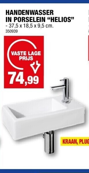 Hubo Handenwasser in porselein “helios” aanbieding