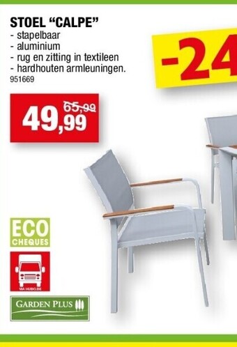 Hubo Stoel “calpe” aanbieding