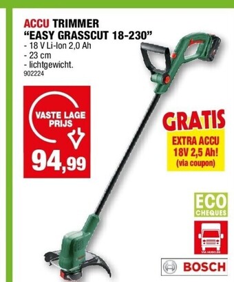 Hubo Accu trimmer “easy grasscut 18-230” aanbieding