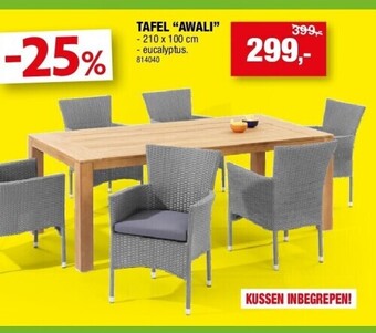 Hubo Tafel “awali” aanbieding
