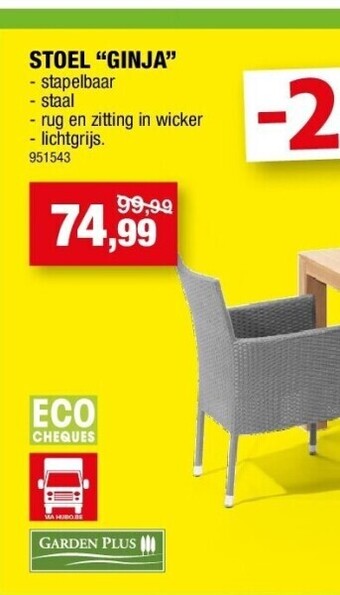 Hubo Stoel “ginja” aanbieding