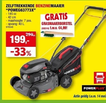Hubo Zelftrekkende benzinemaaier “poweg63773x” aanbieding