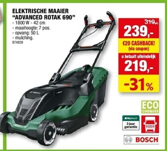 Hubo Elektrische maaier “advanced rotak 690” aanbieding