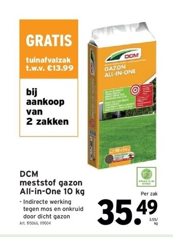 GAMMA Dcm meststof gazon all-in-one 10 kg aanbieding