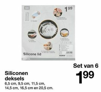 Zeeman Siliconen deksels aanbieding