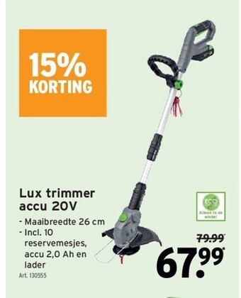 GAMMA Lux trimmer accu 20v aanbieding