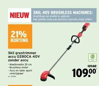GAMMA Skil grastrimmer accu 0280ca 40v zonder accu aanbieding