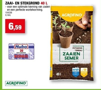 Hubo Zaai- en stekgrond 40 l aanbieding