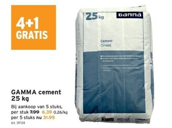 GAMMA Gamma cement 25 kg aanbieding
