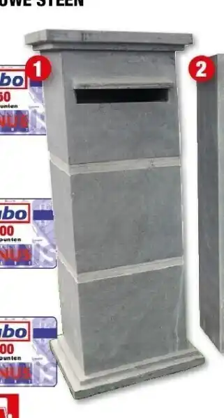 Hubo Brievenbussen in blauwe steen “model 8” aanbieding
