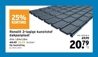 GAMMA Renolit 3-lagige kunststof dakpanplaat aanbieding