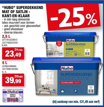 Hubo “hubo” superdekkend mat of satijn - kant-en-klaar 2,5 l aanbieding