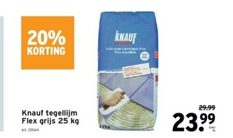 GAMMA Knauf tegellijm flex grijs 25 kg aanbieding