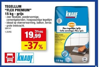 Hubo Tegellijm “flex premium” 15 kg - grijs aanbieding