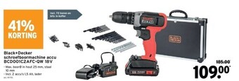 GAMMA Black+decker schroefboormachine accu bcd001c2afc-qw 18v aanbieding