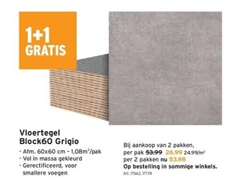 GAMMA Vloertegel block60 grigio aanbieding