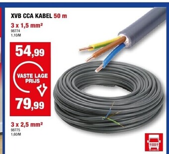 Hubo Xvb cca kabel 50 m 3 x 1,5 mm2 aanbieding