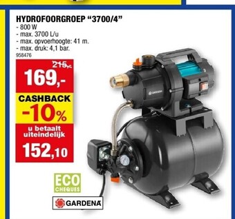 Hubo Hydrofoorgroep “3700/4” aanbieding