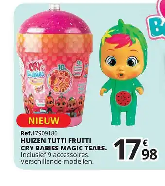 Maxi Toys Huizen Tutti Frutti Cry Babies Magic Tears aanbieding