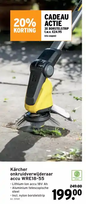 GAMMA Karcher onkruidverwijderaar accu WRE18-55 18V, Art. 157049 aanbieding