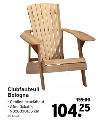 Bologna Clubfauteuil 90 x 83 x 86.5cm
