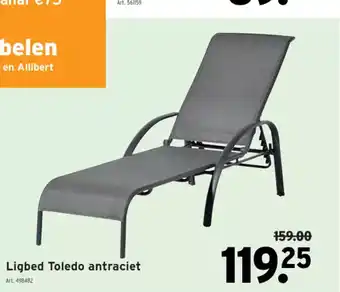 GAMMA Ligbed toledo antraciet art 498482 aanbieding