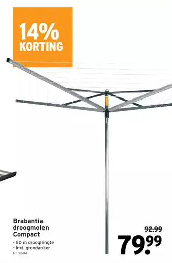 Compact Brabantia droogmolen 50m