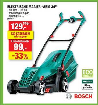 Hubo Bosch Elektrische Maaier aanbieding