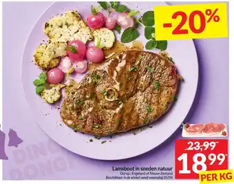 Lamsbout in sneden natuur per kg