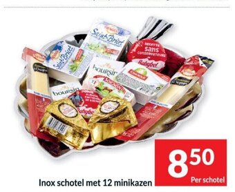 Inox schotel met 12 minikazen