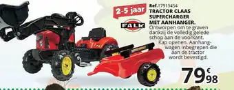 Falk Tractor Claas Supercharger Met Aanhanger
