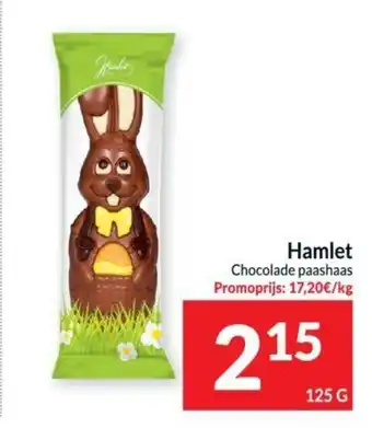 Intermarché Hamlet chocolade paashaas 125 g aanbieding